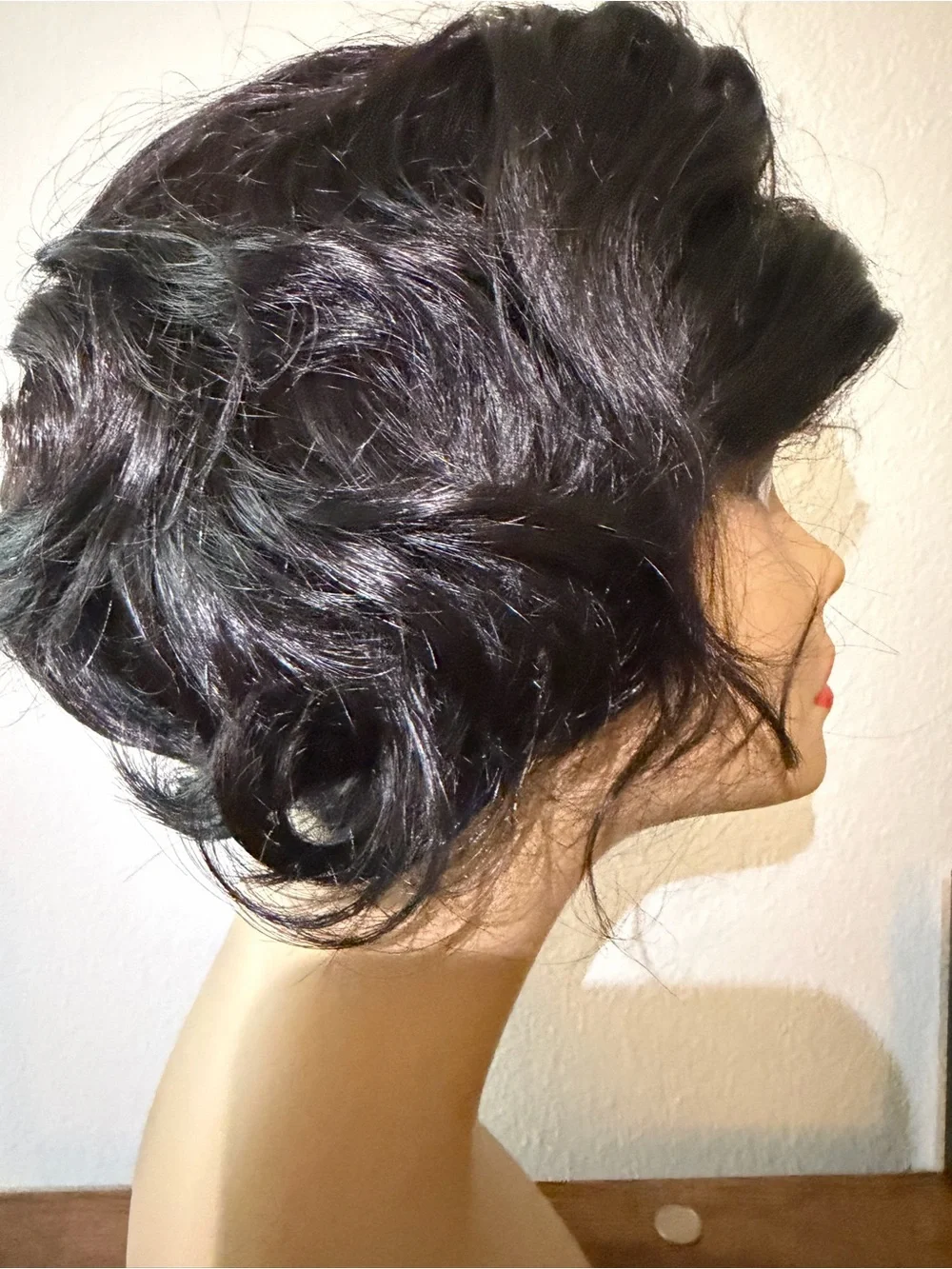 Black Short Wavy Lace Front Wig - Unbranded